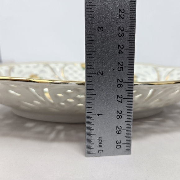 Schumann Bavaria Yellow Rose Serving Decor Dish Porcelain Perforated Edges - Picture 13 of 13